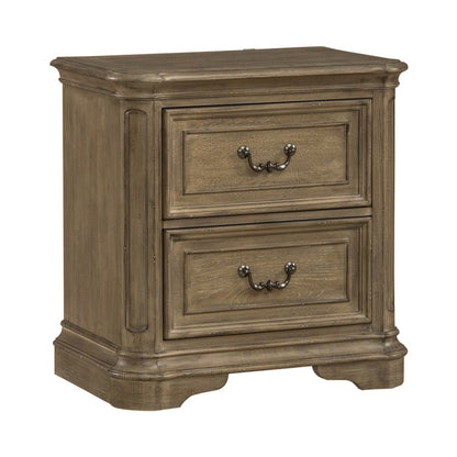 Magnolia Manor 2 Drawer Nightstand in Weathered Bisque