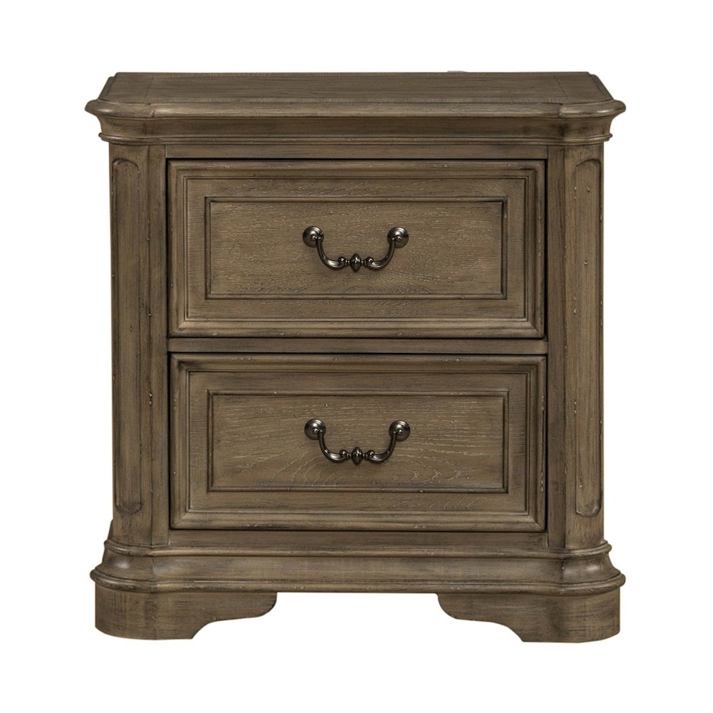 Magnolia Manor 2 Drawer Nightstand in Weathered Bisque