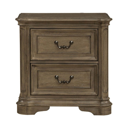 Magnolia Manor 2 Drawer Nightstand in Weathered Bisque