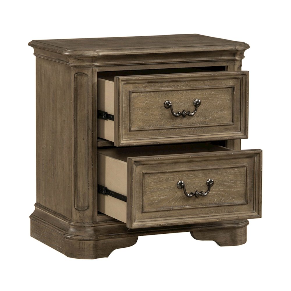 Magnolia Manor 2 Drawer Nightstand in Weathered Bisque