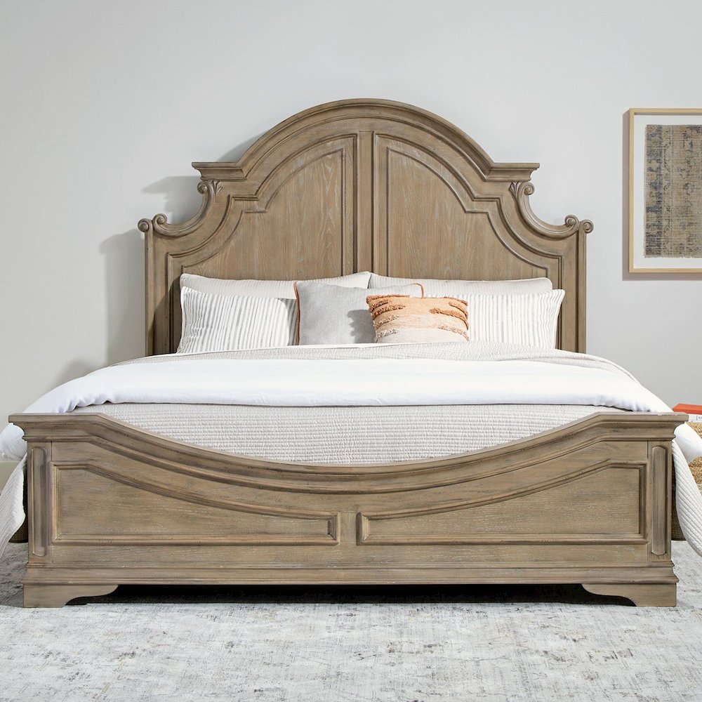 Magnolia Manor California King Panel Bed Frame - Weathered Bisque