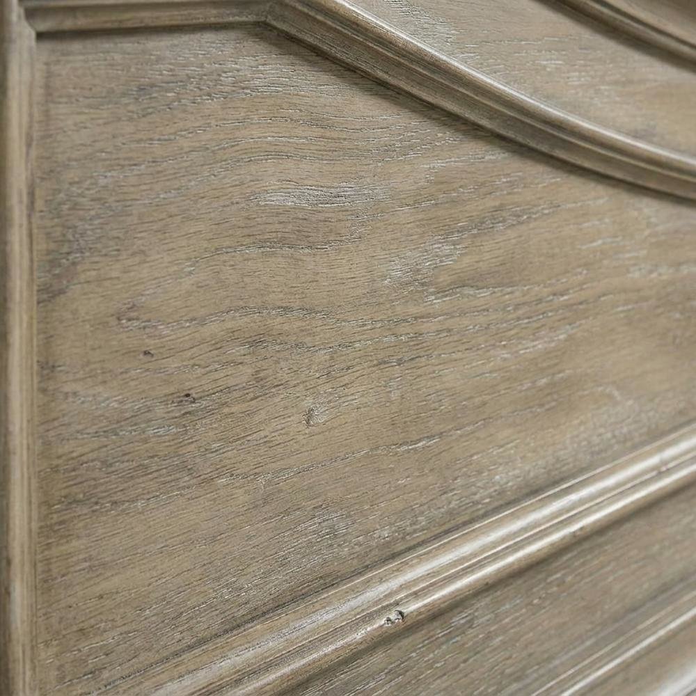 Oak Veneer King Panel Bed Frame with Headboard and Footboard Rails