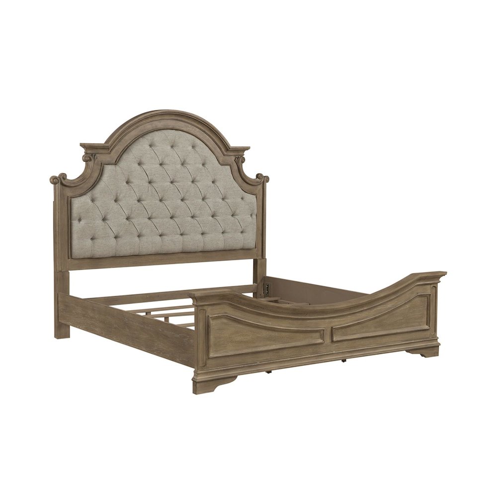 Magnolia Manor King Uph Bed in Weathered Bisque