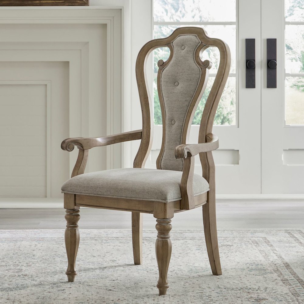 Magnolia Manor Splat Back Arm Chair (RTA) - Set of 2 in Weathered Bisque