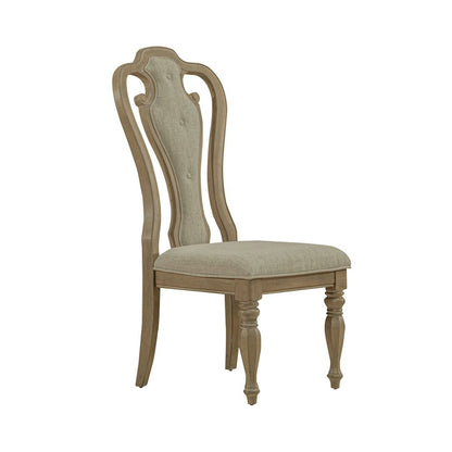 Magnolia Manor 5 Piece Pedestal Table Set - Weathered Bisque in Weathered Bisque