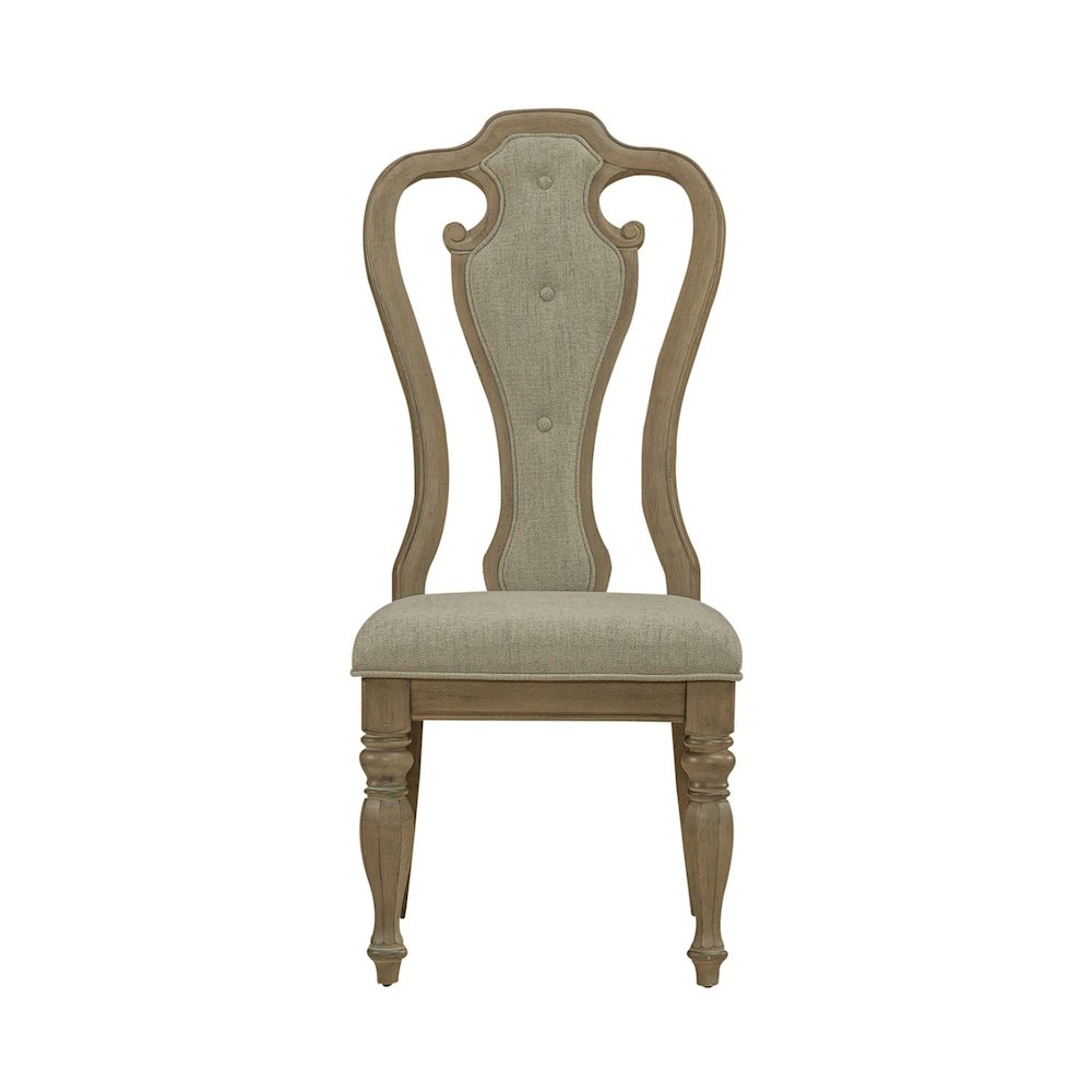 Magnolia Manor 5 Piece Pedestal Table Set - Weathered Bisque in Weathered Bisque