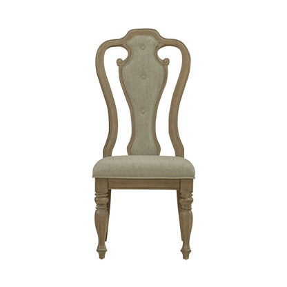 Magnolia Manor 5 Piece Pedestal Table Set - Weathered Bisque in Weathered Bisque