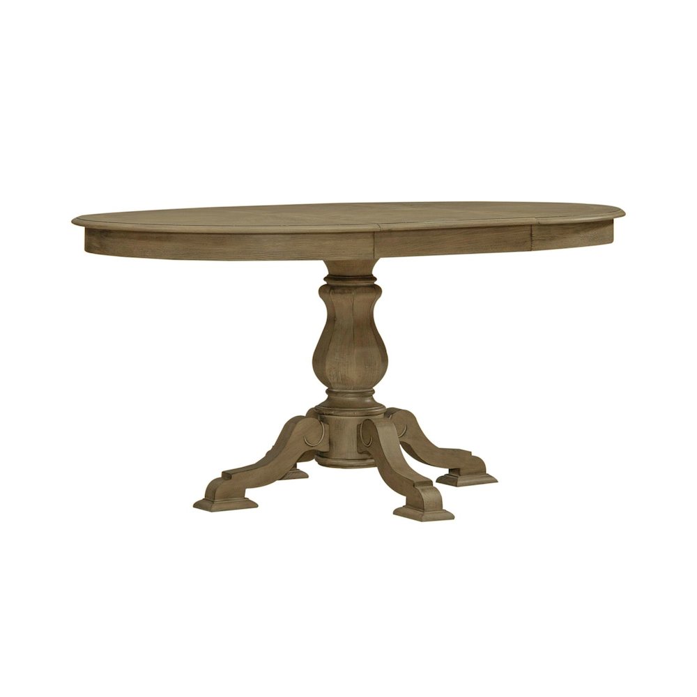 Magnolia Manor 5 Piece Pedestal Table Set - Weathered Bisque in Weathered Bisque