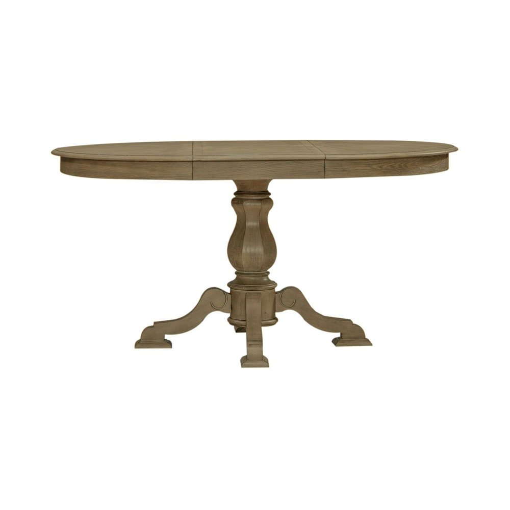 Magnolia Manor 5 Piece Pedestal Table Set - Weathered Bisque in Weathered Bisque