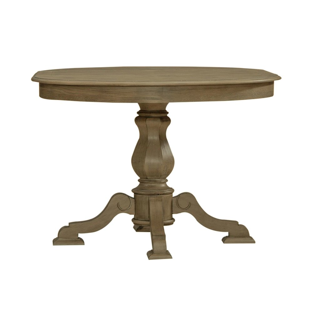 Magnolia Manor 5 Piece Pedestal Table Set - Weathered Bisque in Weathered Bisque