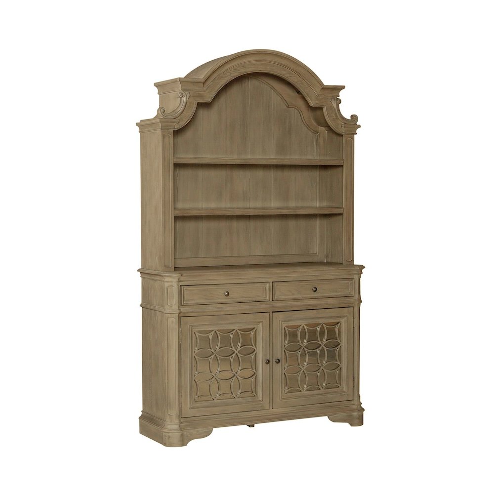 Magnolia Manor Hutch & Buffet in Weathered Bisque