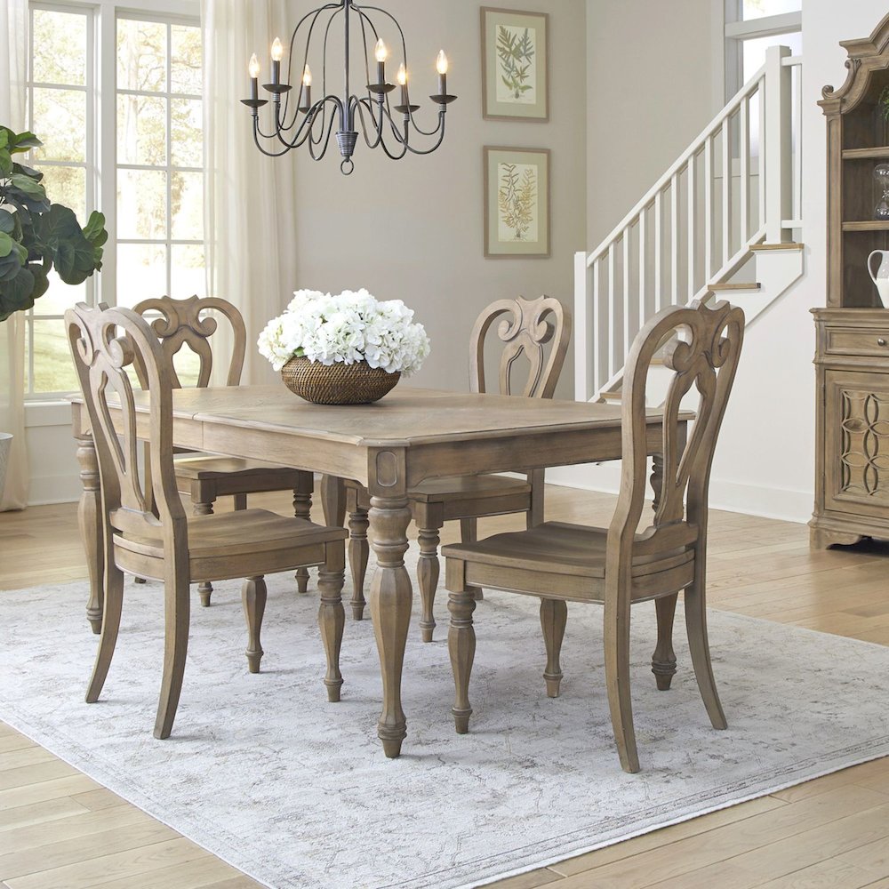 Magnolia Manor Opt 5 Piece Rectangular Table Set - Weathered Bisque