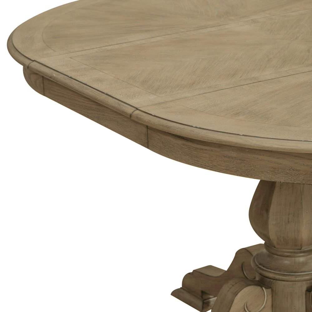 Magnolia Manor Pedestal Table Set in Weathered Bisque