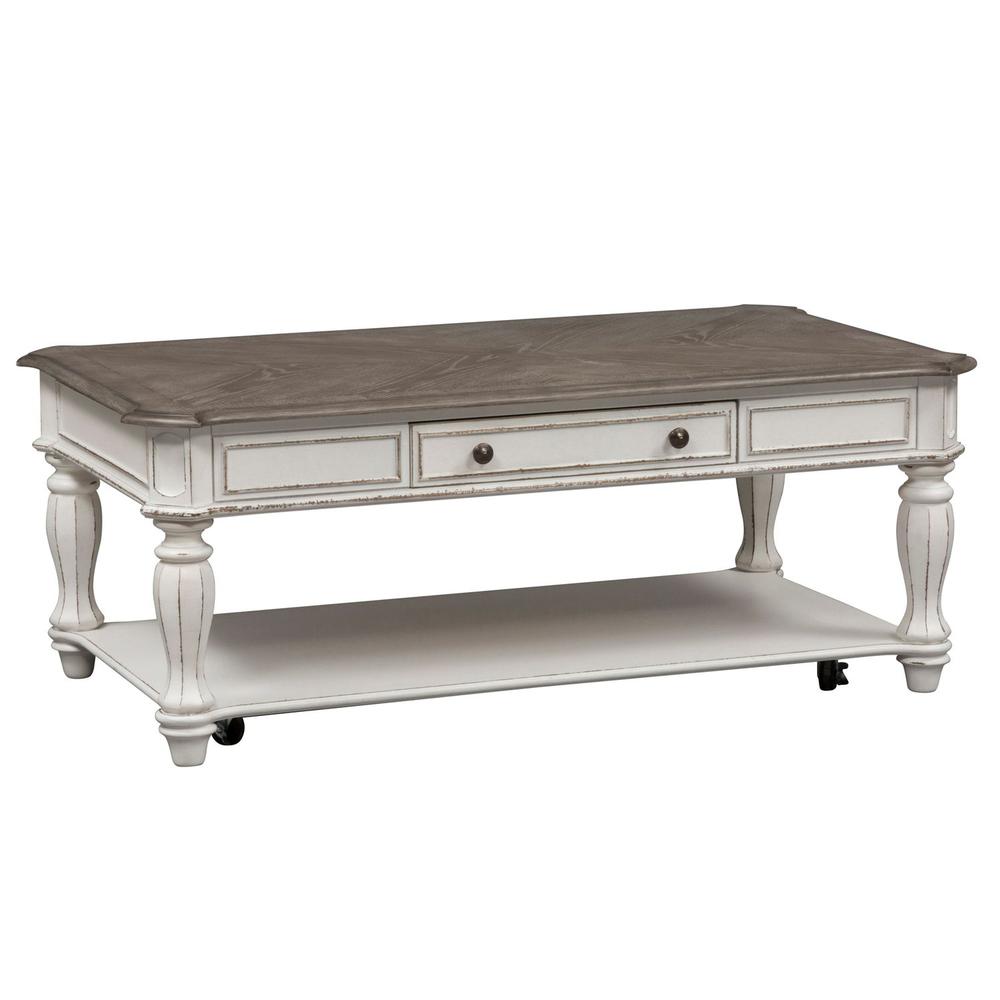 Magnolia Manor Rectangular Cocktail Table in Antique White
