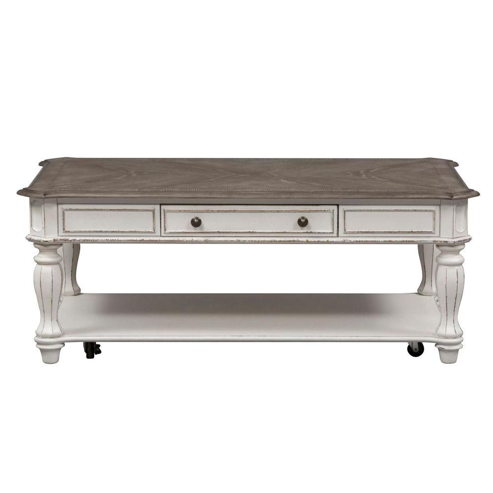 Magnolia Manor Rectangular Cocktail Table in Antique White