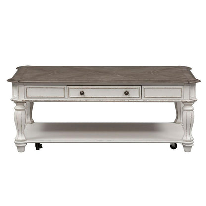 Magnolia Manor Rectangular Cocktail Table in Antique White