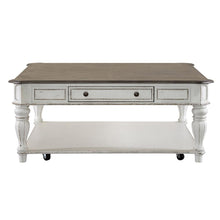 Magnolia Manor Oversized Square Cocktail Table in Antique White
