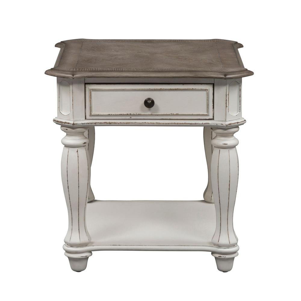 Magnolia Manor End Table in Antique White