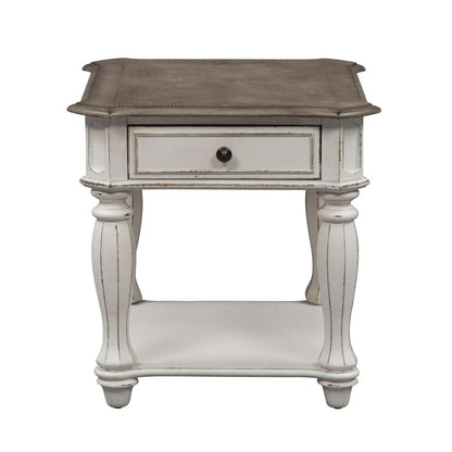 Magnolia Manor End Table in Antique White