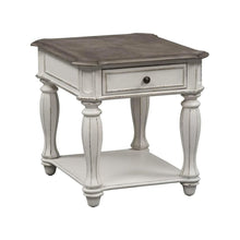 White Wooden End Table With Drawer and Shelf, Bedside Table for Bedroom