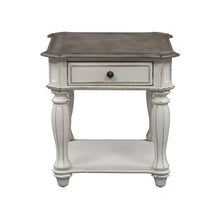 White Wooden End Table With Drawer and Shelf, Bedside Table for Bedroom