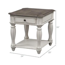 White Wooden End Table With Drawer and Shelf, Bedside Table for Bedroom