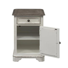White End Table With Drawer and Cabinet, Accent Table With Storage