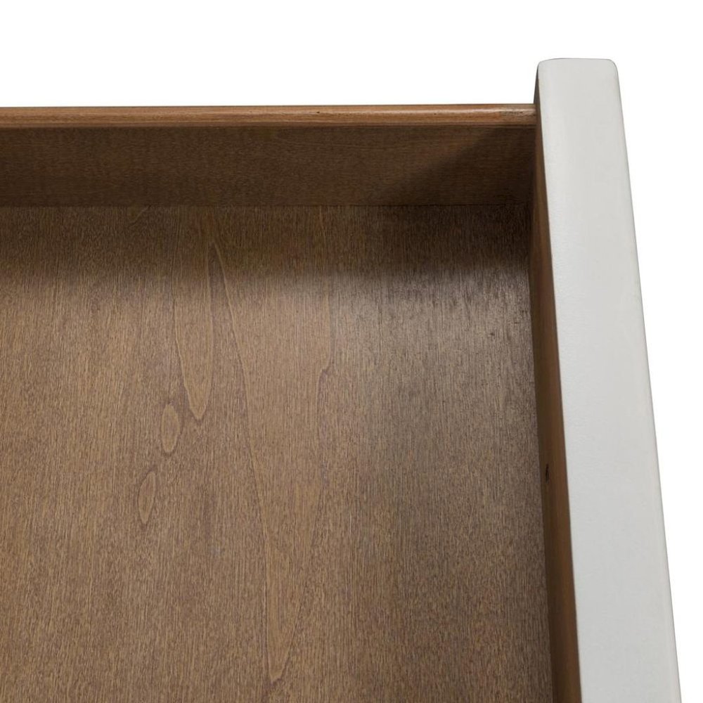 White End Table With Drawer and Cabinet, Accent Table With Storage