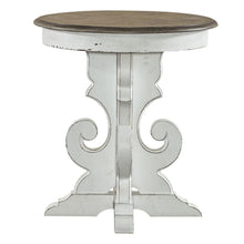 Magnolia Manor Round End Table in Antique White