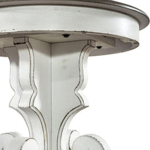 Antique White Round Side Table Accent Piece for Rustic Living Rooms