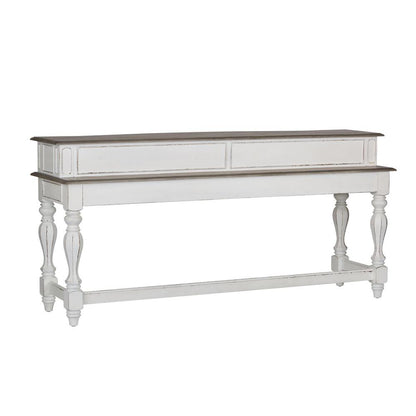 Magnolia Manor Console Bar Table in Antique White