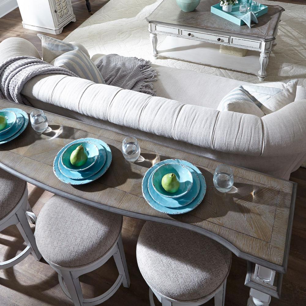 Magnolia Manor Console Bar Table in Antique White