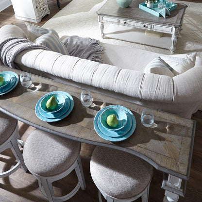 Magnolia Manor Console Bar Table in Antique White