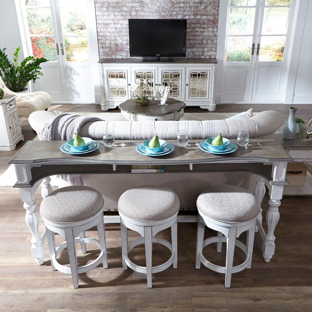 Magnolia Manor Console Bar Table in Antique White