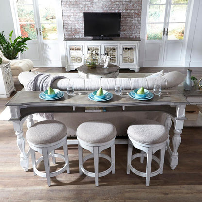 Magnolia Manor Console Swivel Stool in Antique White