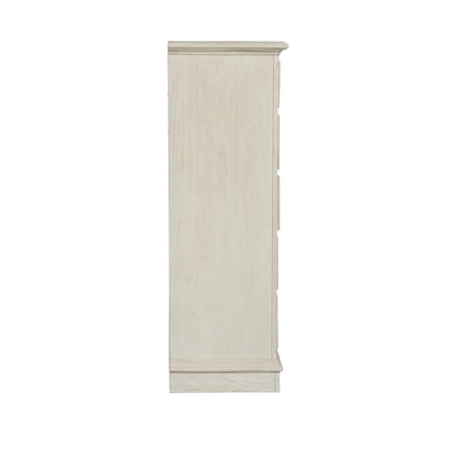 Bayside 5 Drawer Chest in Antique White w/ Heavy Wirebrush