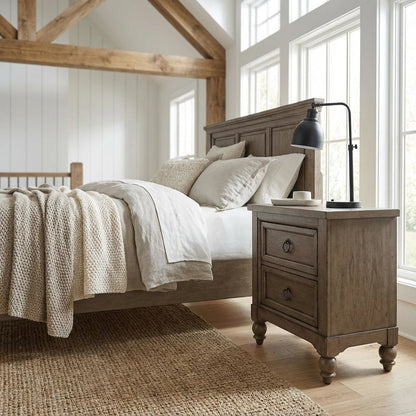 Dusty Taupe Nightstand with Charging Station and Modern Design