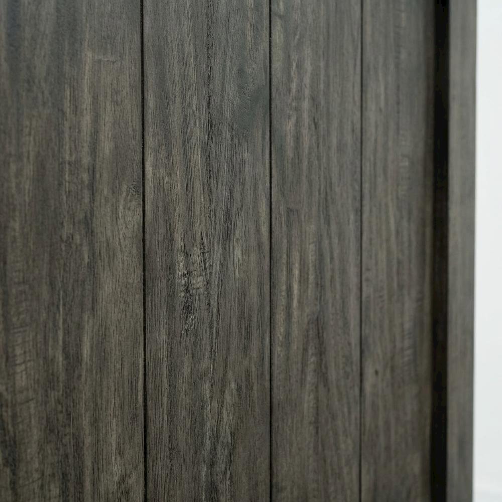 Rustic Rock Beaten Brown Headboard with Saw Cut Details Solid Wood Construction