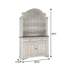 Traditional Rubberwood Hutch & Buffet with White Oak & Birch Veneers