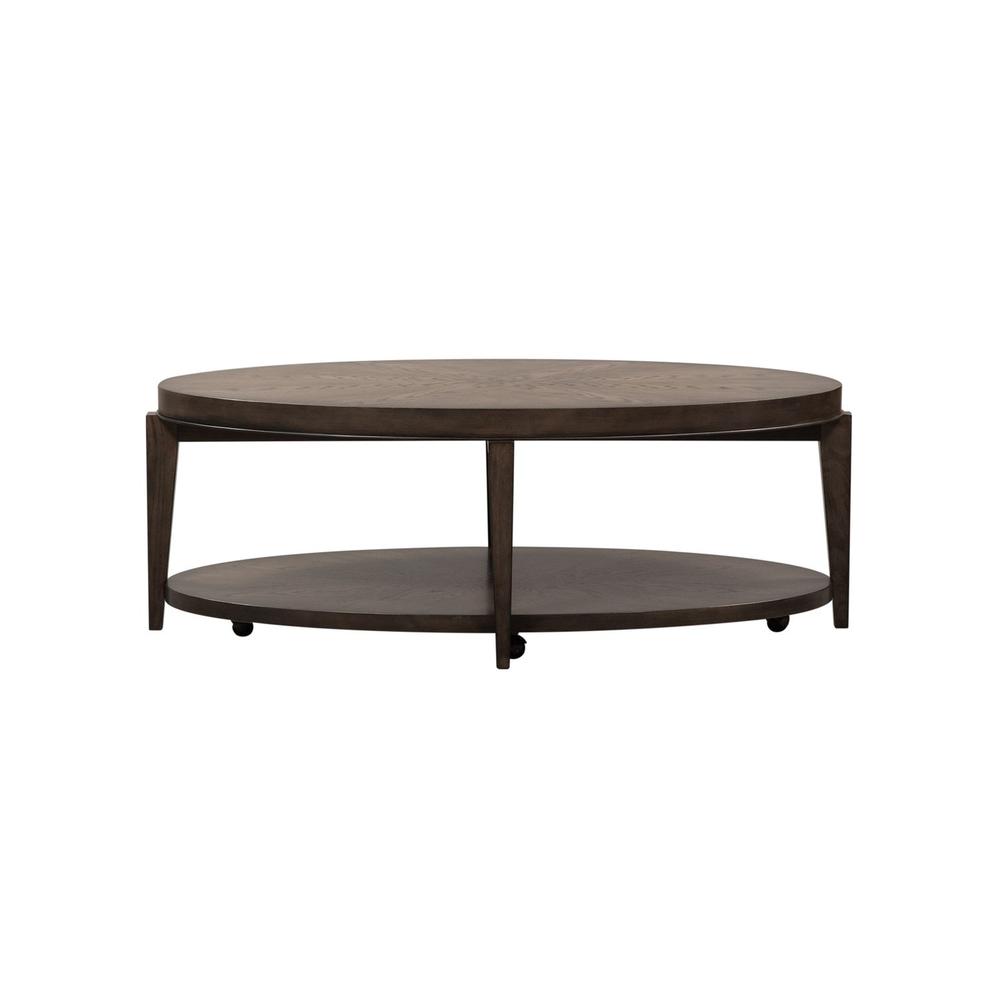 Penton Oval Cocktail Table in Espresso Stone