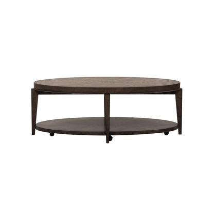 Penton Oval Cocktail Table in Espresso Stone