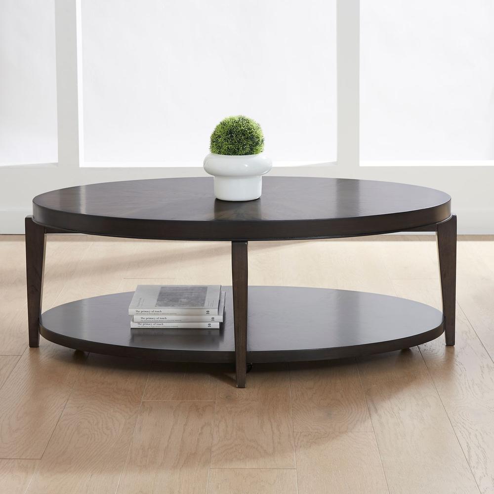 Penton Oval Cocktail Table in Espresso Stone