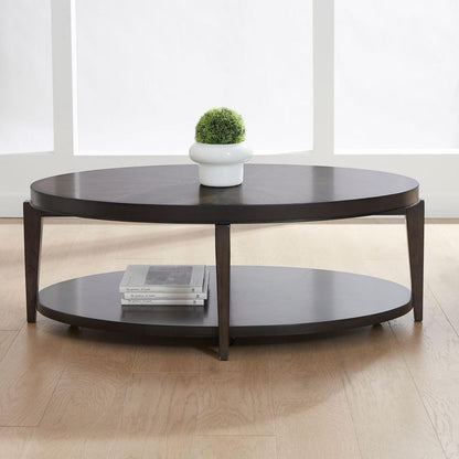 Penton Oval Cocktail Table in Espresso Stone