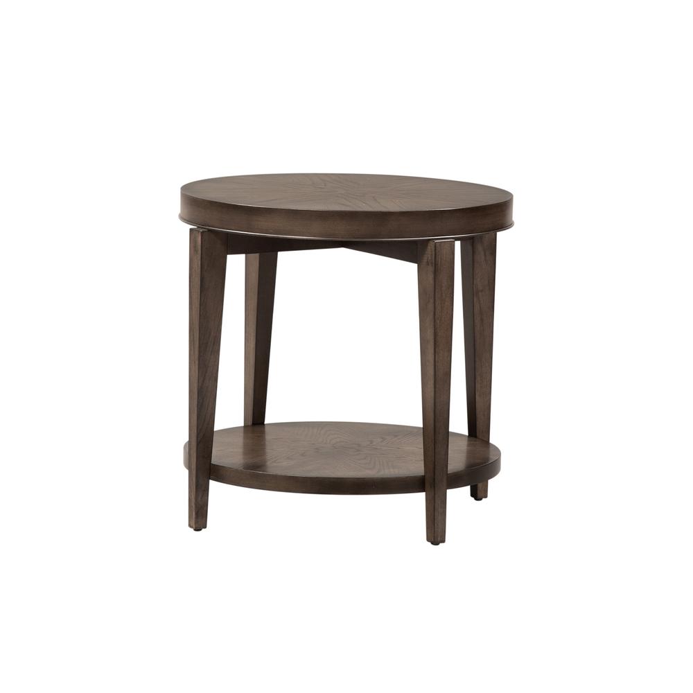 Penton Round End Table in Espresso Stone