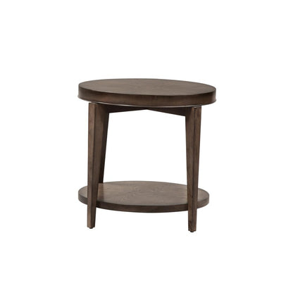 Penton Round End Table in Espresso Stone