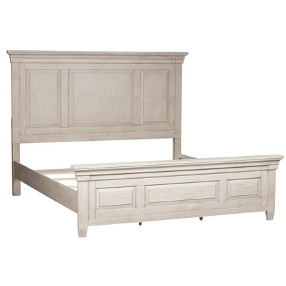 Antique White, Tobacco Top King Headboard, Solid Wood Frame, Farmhouse Design
