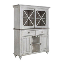 Traditional Rubberwood Hutch & Buffet in Pine Veneers for Dining Room Storage