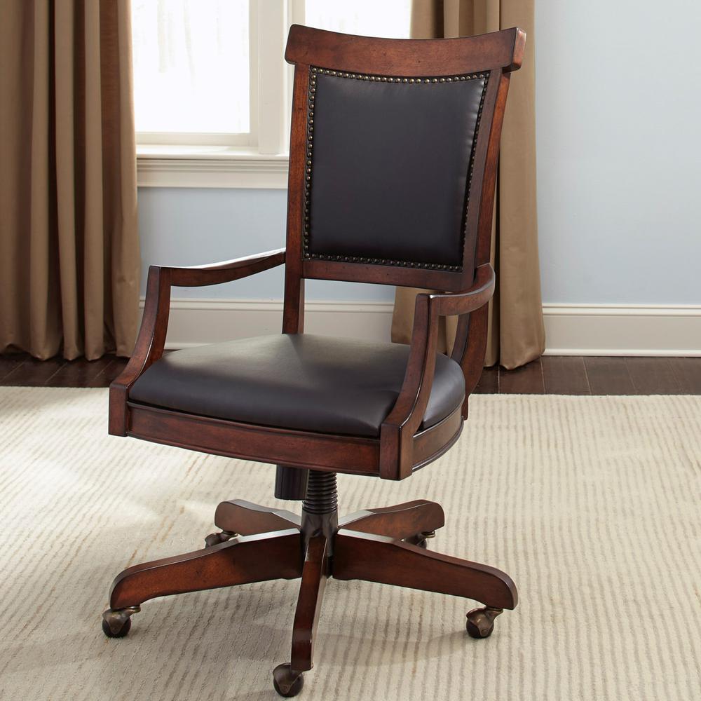 Brayton Manor Jr Executive Desk Chair, W23 x D23 x H42, Dark Brown