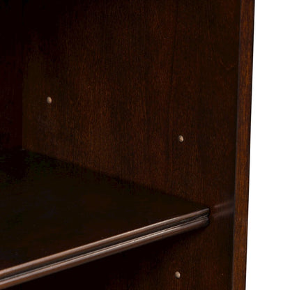 Stepped Bookcase Wall Home Office 4 PcSet Adjustable Shelves - Cognac Wood Frame