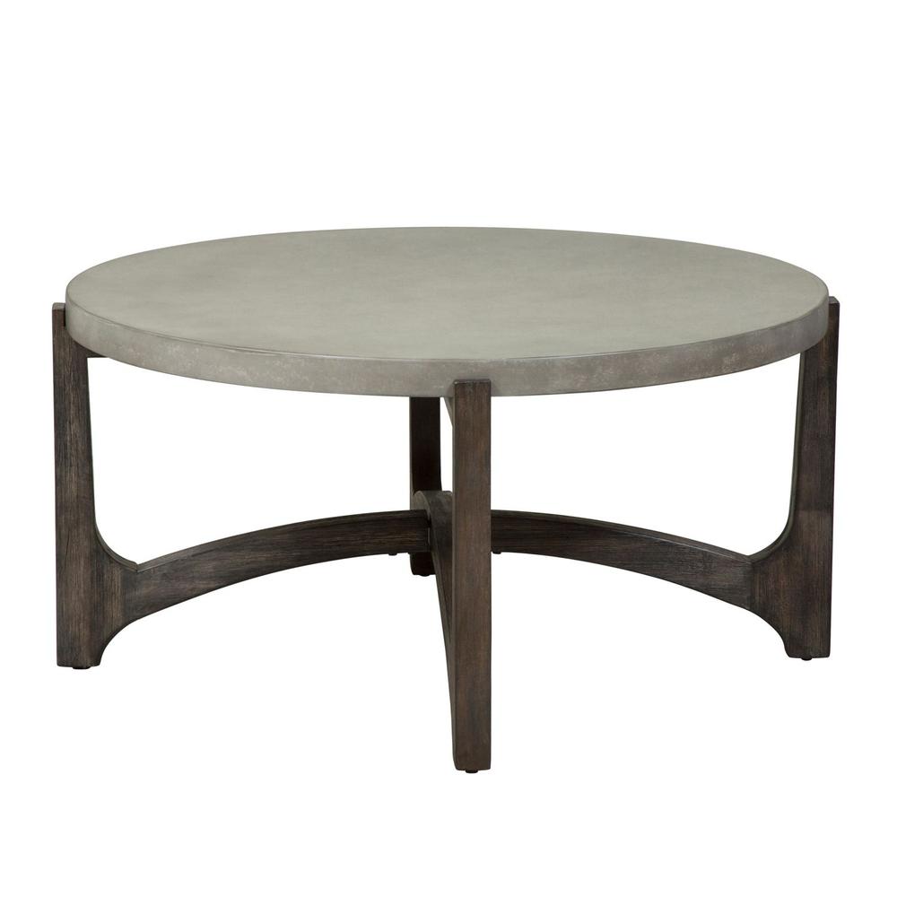 Cascade Round Cocktail Table in Wirebrush Rustic Brown